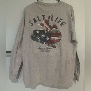 Salt Life Patriotic Fish Graphic Long Sleeve Shirt